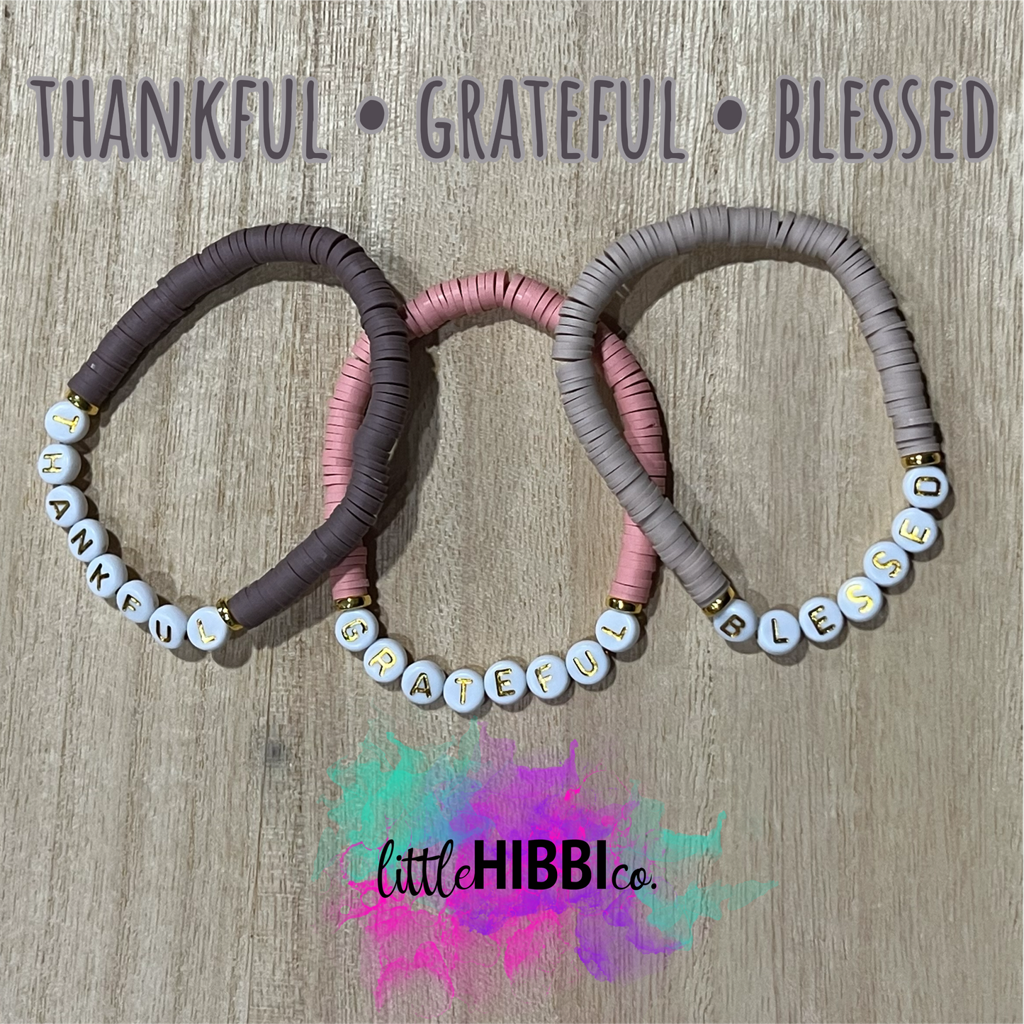 thankful • grateful • blessed stack